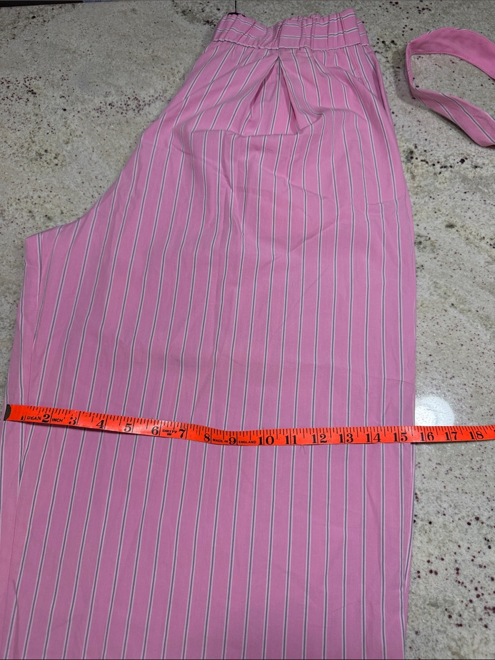 Set Striped poplin Pink Wide-Leg High-Rise Pants - Women's Lounge Trousers - Picture 13 of 13